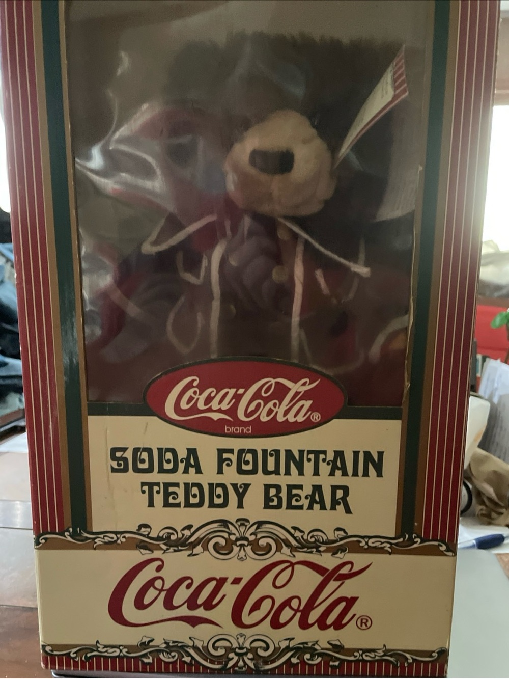 Coca Cola Soda Fountain Teddy Bear (Cubby Bearringer) 1998 Excellent  Condition